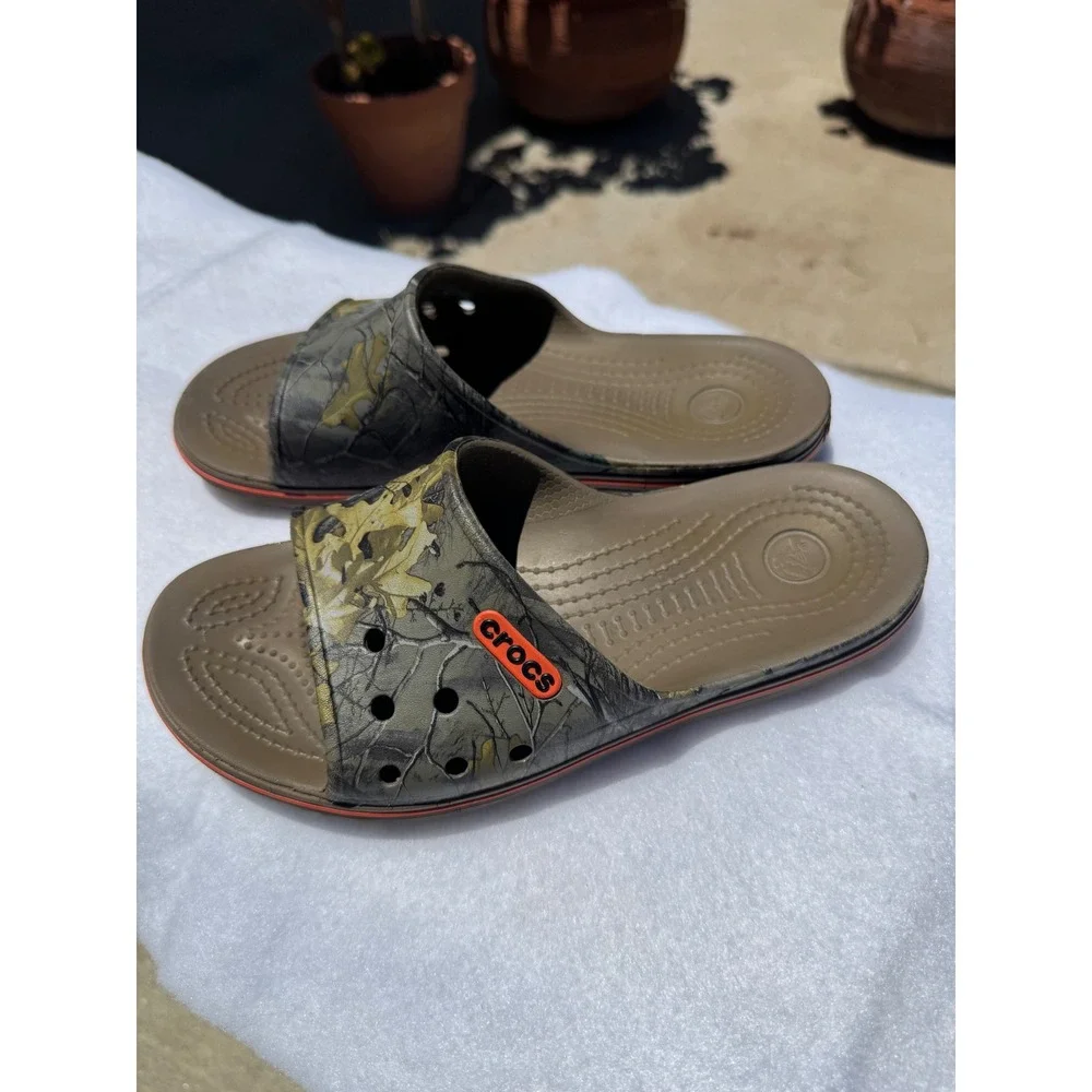 Crocs Crocband III Slide RealTree Edge Camo Orange Mens 5 Womens 7 Sandals - Picture 2 of 4